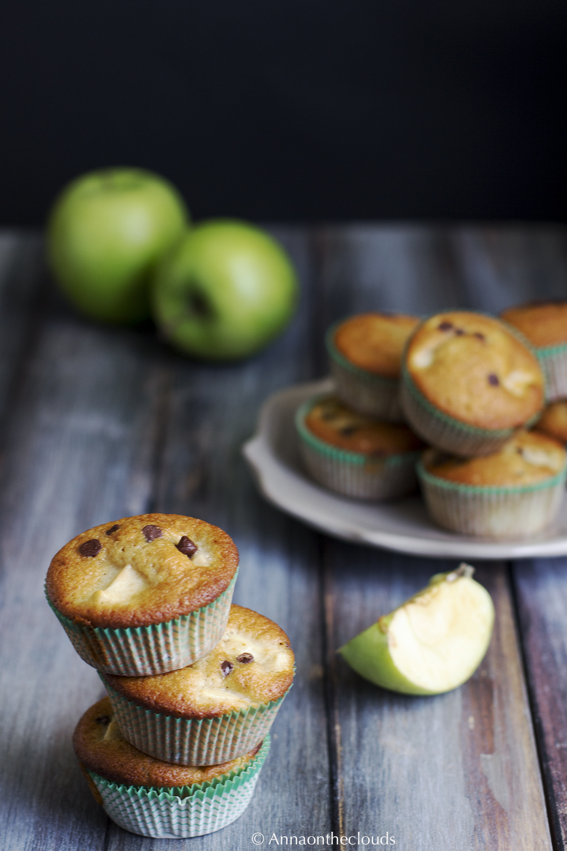 Muffin mele e cioccolato senza burro