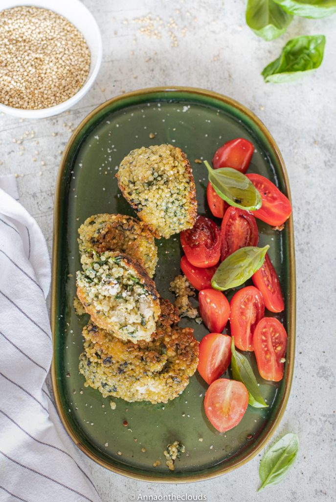 Crocchette di quinoa, spinaci e feta