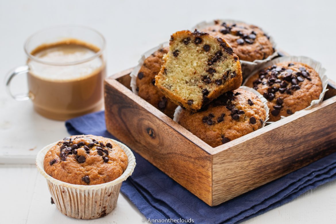 Muffin con gocce di cioccolato: senza burro