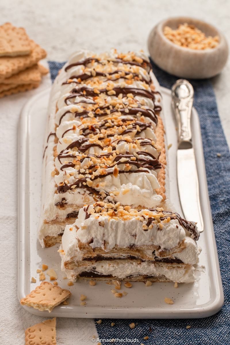 ricetta mattonella di biscotti panna e nutella